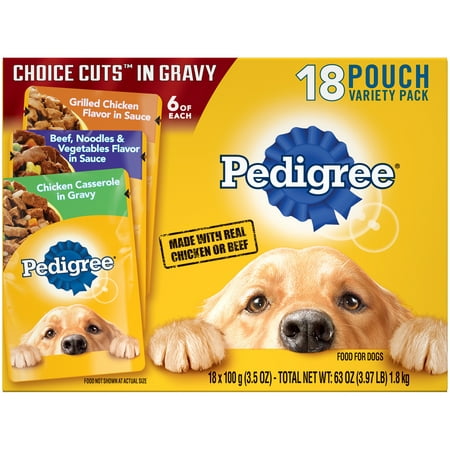 Pedigree Choice Cuts in Gravy Adult Wet Dog Food Variety Pack, (18) 3.5 oz.