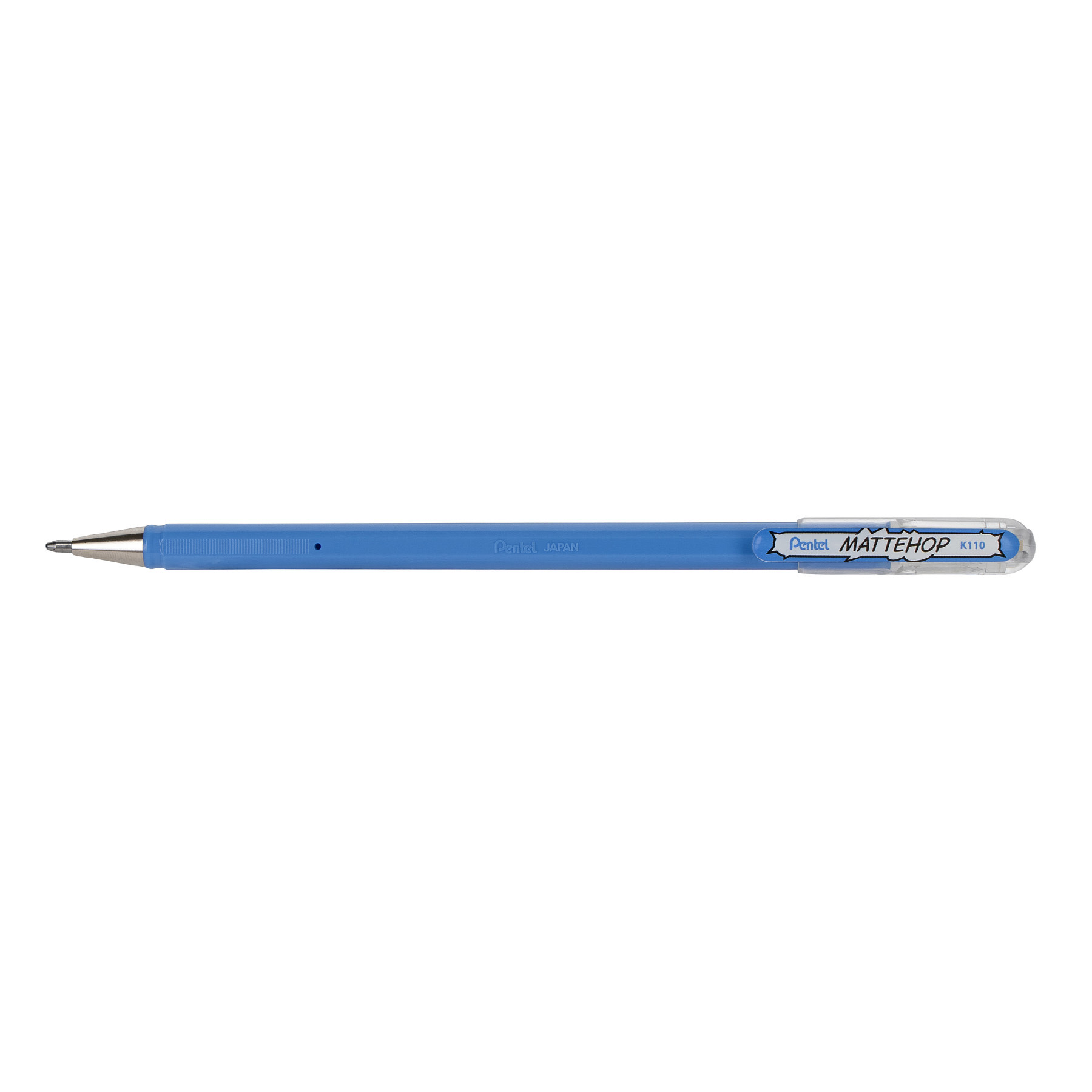 Pentel Arts Hybrid MATTEHOP Gel Roller, 1.0mm, Matte Sky Blue Ink, Pack of 12