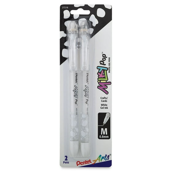 Pentel Milky Pop Pastel Gel Pens .8mm 2/Pkg-White Ink
