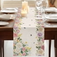 thumbnail image 3 of Table Runners 72 Inches Long Dress Scarves, Pink White Flowers Farmhouse Kitchen/Dining Table Runner, Coffee Tablerunners, Spring Floral Elegant Pastoral Botanical Rustic 18x72 Inch, 3 of 9