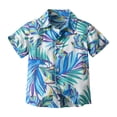 thumbnail image 1 of Odeerbi 6M-13Y Niños Camisa Hawaiana Verano Playa Camisas de Algodón Niños Blusa de Manga Corta Flor Tropical Camisa Estampada Ocio Tops, 1 of 9