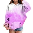 thumbnail image 2 of Mercatoo Cute Tie Dye Cotton Hoodies for Teen Girls Fleece Warm Pullover Hoodie Long Sleeve Trendy Gradient Color Sweatshirts, 2 of 7