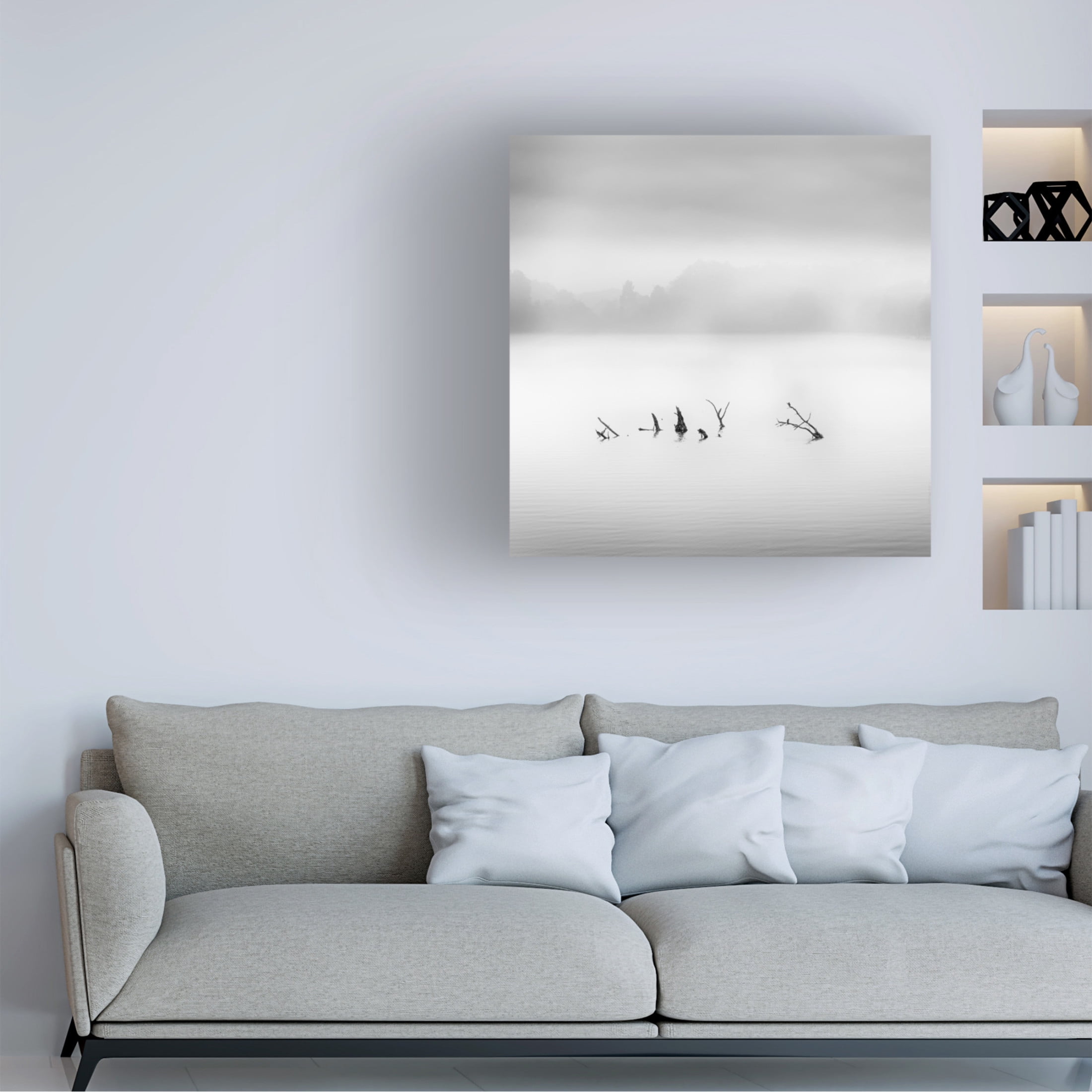 Canvas Wall Art - George Digalakis 'Waterland' Wall Art for Living Room, Bedroom, or Office D?cor by Trademark Fine Art - 35 x 35 Inches