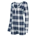 thumbnail image 2 of Women's Concepts Sport Navy New York Yankees Ashford Plaid V-Neck Knit Romper, 2 of 3