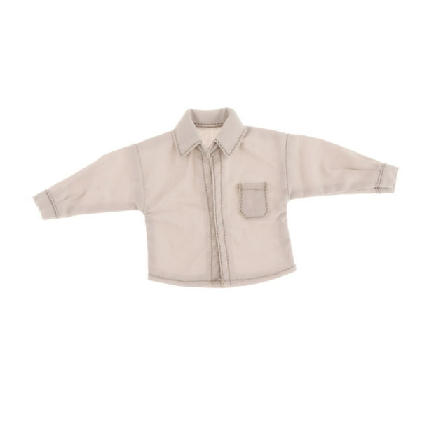 Camisa a escala 1/12, mini ropa, accesorios suaves y elegantes, atuendos casuales en miniatura para 6 Gris claro