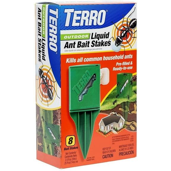Terro Outdoor Ant Bait Stake Liquid, 2 fl oz, 8 Count