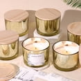 thumbnail image 1 of Frascos para velas Simeitol Gold, 500 ml, con tapas de bambú, 16 oz, 6 unidades, 1 of 8