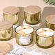 thumbnail image 1 of Frascos para velas Simeitol Gold, 500 ml, con tapas de bambú, 16 oz, 6 unidades, 1 of 8