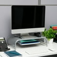 thumbnail image 3 of Mind Reader Monitor Stand, Ventilated Laptop Riser, Paper Tray, Storage, Office, Metal, Silver, 3 of 9