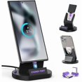 thumbnail image 1 of wonima02 120W USB C Charging Dock Compatible with Galaxy A15 A55 A35, Magnetic Fast USB C Charging Station with Type-C Magnetic Tips for Phone/Earbuds/Kindle Desktop Stand, 1 of 1