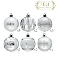 thumbnail image 5 of Valery Madelyn 16ct 2.36" Christmas Ornaments, Silver White Shatterproof Ornaments for Christmas Party Decor, 5 of 12