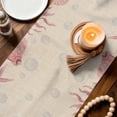 thumbnail image 3 of Coral Jellyfish Coastal Table Runner 90 Inches, Summer Ocean Coral Pink Linen Bed Runner Dresser Scarves Tabletop for Indoor Outdoor Parties/Ceremony/Banquet, 13" x 90", 3 of 9