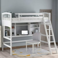 Loft Beds With Desks White Walmart Com