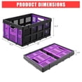 thumbnail image 2 of 55L Collapsible Milk Crate, 14.5 Gallon Stackable Plastic Storage Crate with Handle, Folding Heavy-Duty Plastic Storage Containers for Transport, Food, Drinks, Books, Tools ,Purple, 2 of 8