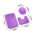 thumbnail image 2 of 1PC X Toilet Seat Three Piece Set Jubipavy Household 3 Piece Bathroom Rug Set Bathroom Toilet Carpet Anti Slip Mat Solid Color Bathroom Toilet Floor Mat Purple, 2 of 3