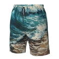 thumbnail image 4 of Pofeuu Blue Ocean Waves Prin Men's Swim Trunks Quick Dry Bathing Suit Swimming Board Shorts Mesh Lining Beach Swimwear-X-Large, 4 of 6