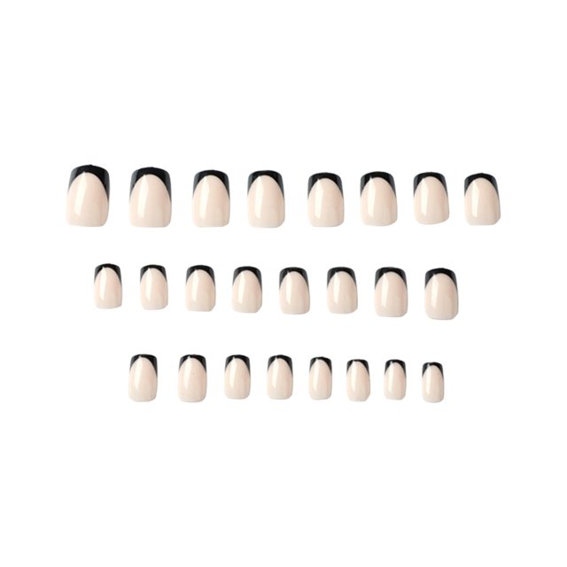24 piezas Presione sobre puntas de uñas francesas, Presione sobre uñas, Manicura, Regalos para mujeres, Niña
