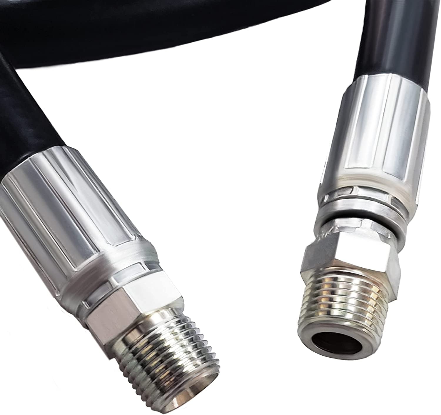 Ultimate Washer Dual Wire 5 ft. x 1/2" Connecting Jumper Hose with MPT Ends, One Solid, One Swivel, 5000 PSI Rated (5 feet)