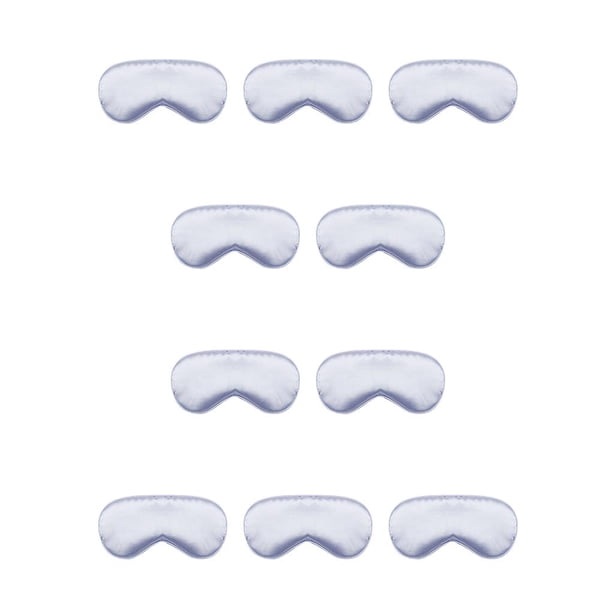 Minnieouse Cubierta para los ojos Lados dobles Suministro para dormir Venda para los ojos Resistente Bloqueo de luces Accesorios de viaje Vendas Blanco 10Conjunto