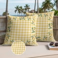 thumbnail image 2 of Lemons Fruit Outdoor Pillow Covers Pack of 2 White Flowers Summer Yellow Plaid Farm Waterproof Throw Pillow Covers Decorative Cushion Cases for Patio Garden Tent Balcony Couch 24x24 inch, 2 of 9