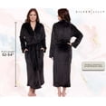 thumbnail image 3 of Silver Lilly Womens Robe - Plush Fleece Bathrobe - Full Length Robe with Shawl Collar - Black, XX-Large, 3 of 4