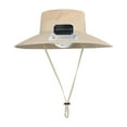 thumbnail image 1 of Sombrero de protección solar para niños con ventilador solar, recargable, transpirable, multiusos, ancho Caqui, 1 of 9