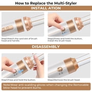 7-in-1 Hair Dryer Brush Set with Diffuser & Concentrator - Professional Ionic Hot Air Styler with Auto-Wrap Curler for Straight, Wavy & Curly Hair, Includes Storage Case