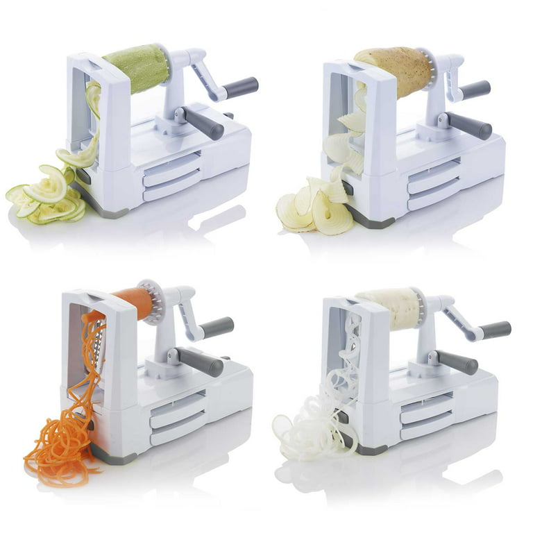  Spiralizer Ultimate 10 Strongest-and-Heaviest Duty Vegetable  Slicer Best Veggie Pasta Spaghetti Maker for Keto/Paleo/Gluten-Free, With  Extra Blade Caddy & 4 Recipe Ebook White: Home & Kitchen
