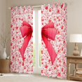 thumbnail image 2 of Feelyou Kawaii Cartoon Bow Black Out Curtains for Teen, Princess Bowknot Curtains Pack of 2 (42x63 Each), Rustic Farmhouse Floral Bedroom Curtains, Black Out Curtains Decor, 2 of 6