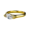 thumbnail image 2 of YYKihy Minimalist Alloy Horse Eye Diamond Ring With Quadrilateral Zircon Design Couple's Geometric Personality Ring, 2 of 9