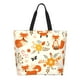 thumbnail image 1 of Disketp Flower Fox Bolsa Tote Estampada para Mujer, Bolso de Hombro y de Mano para Compras y Viajes, 1 of 8