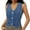 Light Blue, variant on Women's Solid Color Vintage Wash Denim Crop Vest - Sleeveless Fashion Jacket for Layering, Casual & All Seasons