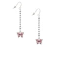 thumbnail image 2 of Delight Jewelry Silvertone Small Hot Pink & Purple Butterfly - Silver-tone Long Sparkle Dangle French Earrings, 2 of 4