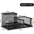 thumbnail image 5 of Desk organizer with 3 compartments, metal pencil holder, 5 of 5