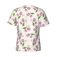 thumbnail image 6 of Vsdgher Tulips Flowers Print Men's Dry Fit Mesh Athletic Shirts Moisture Wicking Tennis T-Shirt Tops, 6 of 9