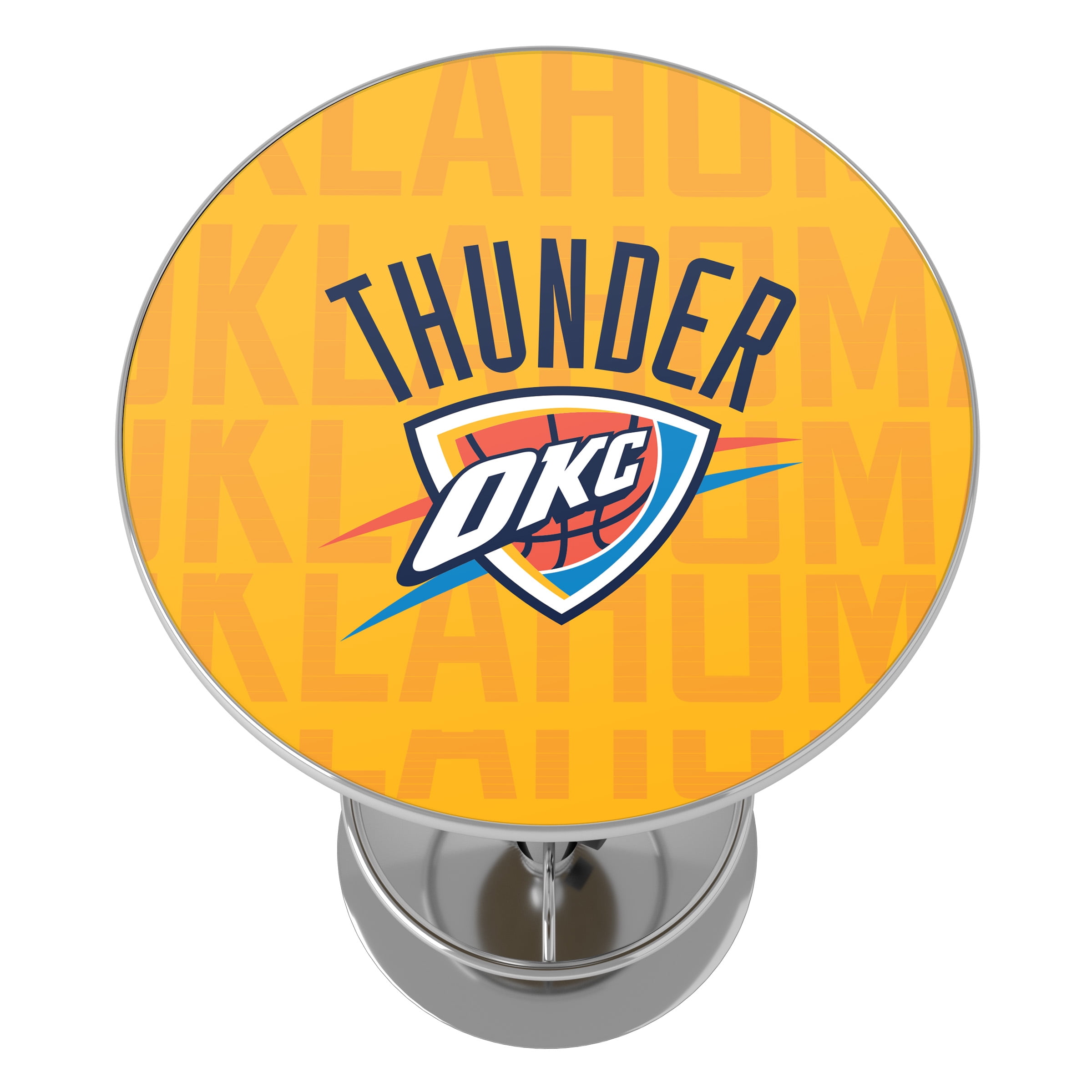 Oklahoma City Thunder City Bar Table with Adjustable Footrest and Acrylic Top