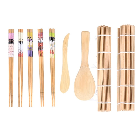 Kit para hacer sushi, tapete de bambú para enrollar, palillos y juego para hacer sushi, regalo para principiantes.