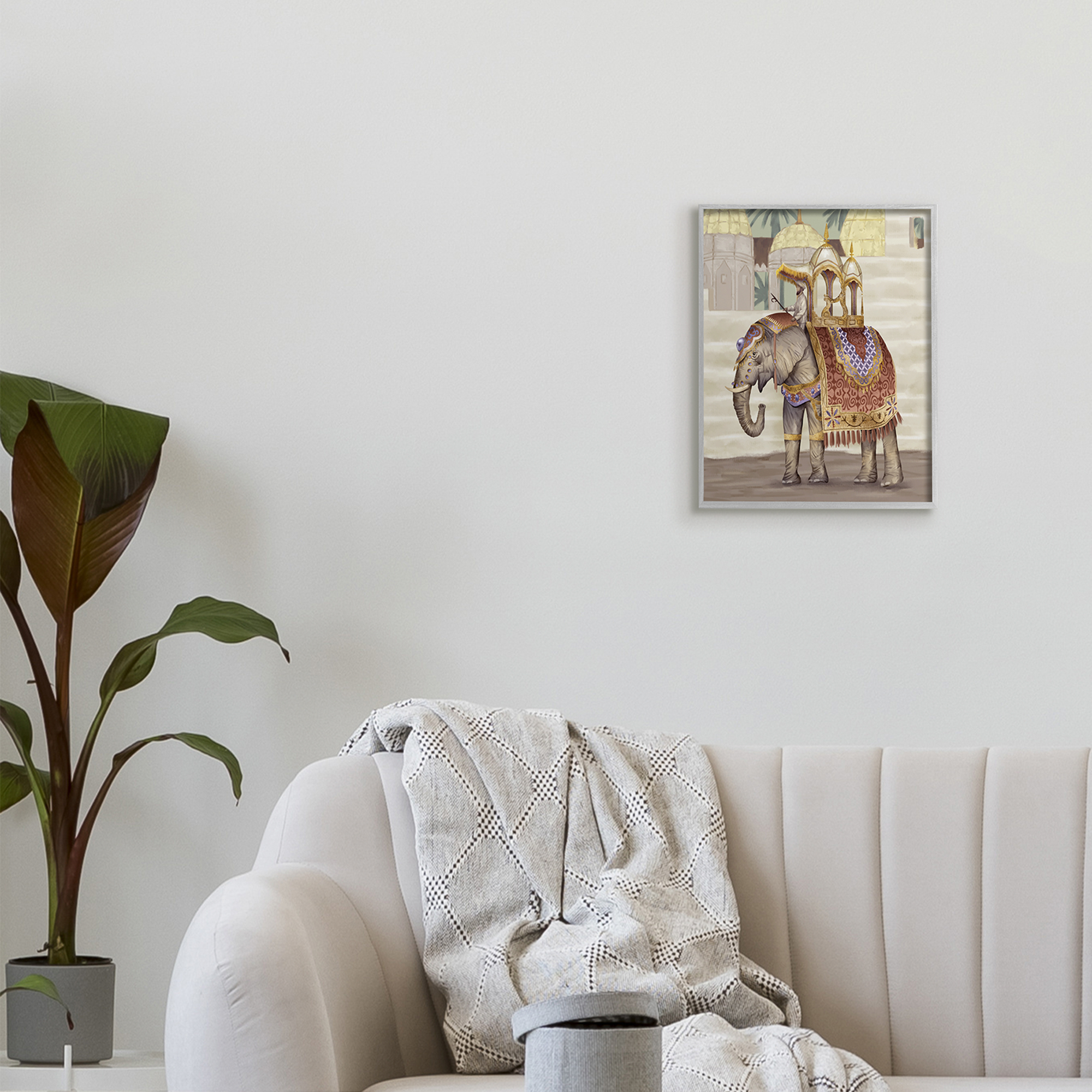 Stupell Industries Man Riding Elephant Islamic Inspired Architecture,11 x 14,Designed by Ziwei Li