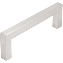 Contemporary Square Cabinet Pull, 96 Millimeters, Zinc Base Material, Satin Nickel by Stone Harbor Hardware