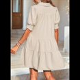 thumbnail image 4 of Vestido Plisado de Corta para Mujer, Color Crema, Talla XL, 4 of 7