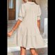 thumbnail image 4 of Vestido Plisado de Corta para Mujer, Color Crema, Talla XL, 4 of 7
