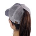 thumbnail image 1 of C.C Ponycap Messy High Bun Ponytail Adjustable Glitter Mesh Trucker Baseball Cap, Gray, 1 of 4