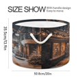 thumbnail image 2 of Round Toy Storage Basket Open Home Storage Bins Foldable Baskets for Toys, Laundry & Home Decor Christmas Street, 2 of 6