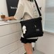 thumbnail image 3 of Bolso de hombro de lona para mujer, bolso de mensajero escolar de gran capacidad para estudiantes (negro) Ndcxsfigh Para Estrenar, 3 of 6