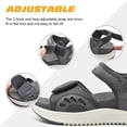 thumbnail image 4 of ONCAI Walking Sandals Women,Arch Support Hiking Sandals with Orthotic Outdoor Footbed for Plantar Fasciitis,Water Athletic Platform Sandalias Mujer with 3 Adjustable Strap Grey/White Size 9, 4 of 8