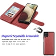 thumbnail image 4 of Takfox Wallet Case for Samsung Galaxy A12, for Galaxy A12 Case 6.5", PU Leather ID Credit Card Slots Holder Folio Flip [Detachable] Kickstand Magnetic Phone Cover & Wrist Strap -Wine Red, 4 of 6