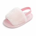 thumbnail image 5 of Baby Sweetie Baby Girls Plush Sandals Summer Open Toe Fur Princess Flats Walking Shoes for Toddler Newborn Infant, 5 of 8