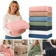 thumbnail image 7 of Winter Blue Waffle Knit Blankets 47X79 Inches, Plush Comfort for Snuggling on Couch, Ideal Christmas Present for Loved Ones, 1 Set, 7 of 7
