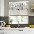 thumbnail image 4 of 2 Pack Blue Beige Coastal Valances for Windows Bedroom Living Room Window Treatments, Beach Starfish Summer Eucalyptus Rod Pocket Valance Drapes Short Kitchen Curtains Over Sink 42"x12", 4 of 8