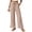Brown, variant on Fmbrln Womens High Waisted Striped Pants Casual Wide Leg Slit Hem Pants Summer Vacation Beach Trousers with Pockets